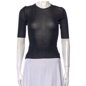 VINCE. Short Sleeve Tee in Black 100% Wool Size M